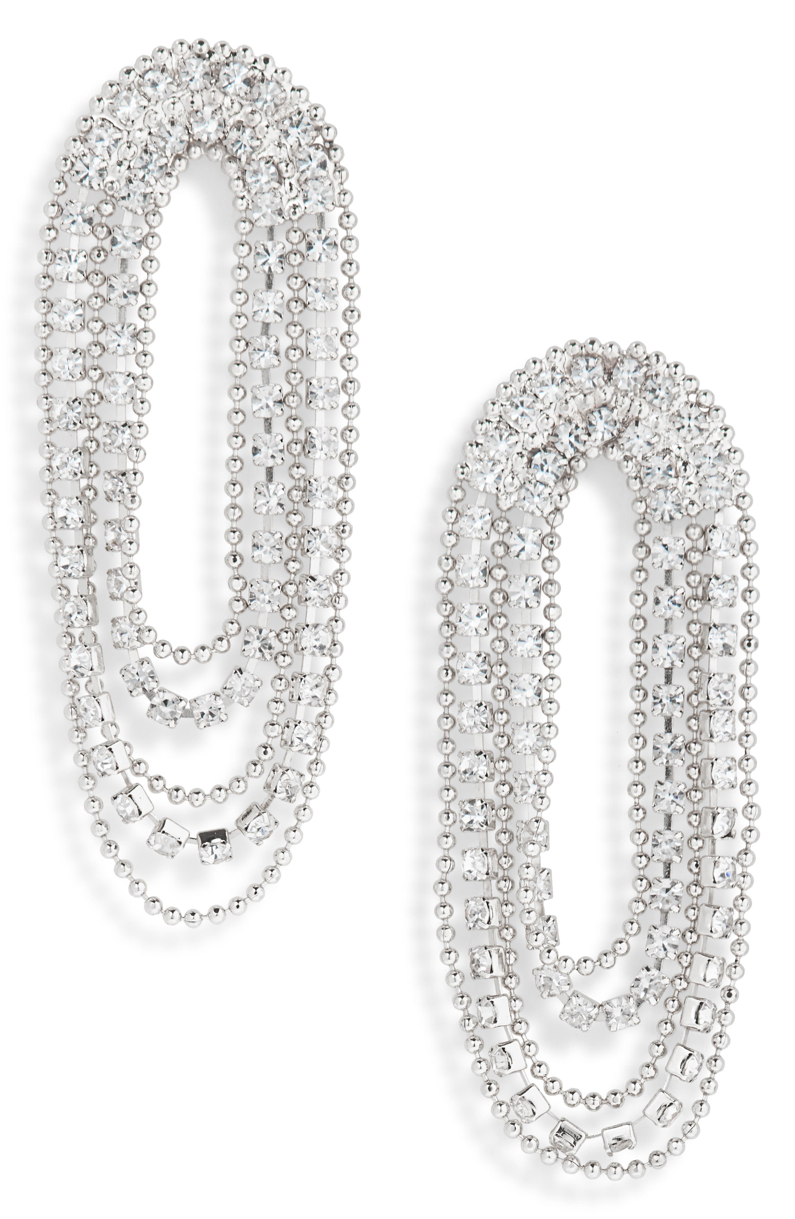 NORDSTROM RACK Crystal ChainFringe Earrings