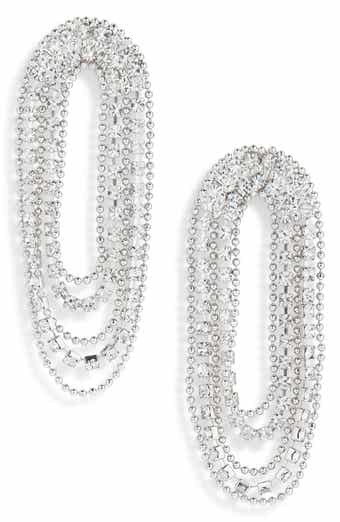 NORDSTROM RACK Crystal ChainFringe Earrings