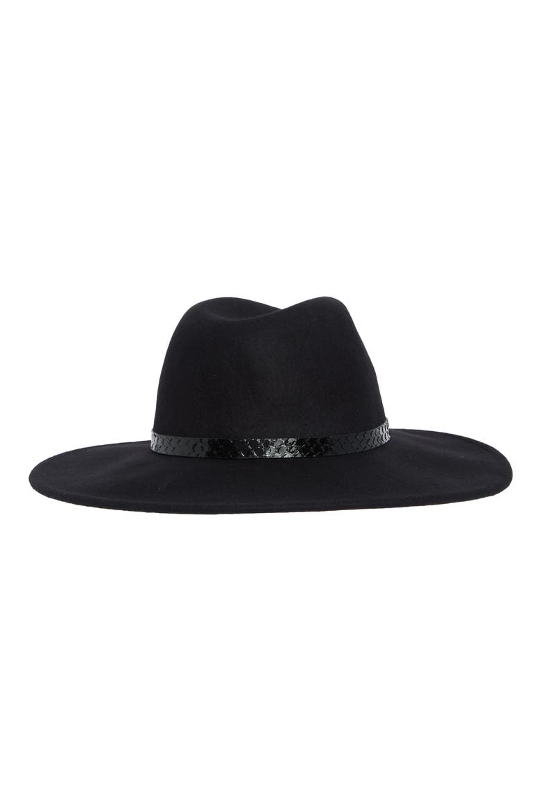 Chelsea Wool Fedora, Alternate, color, BLACK