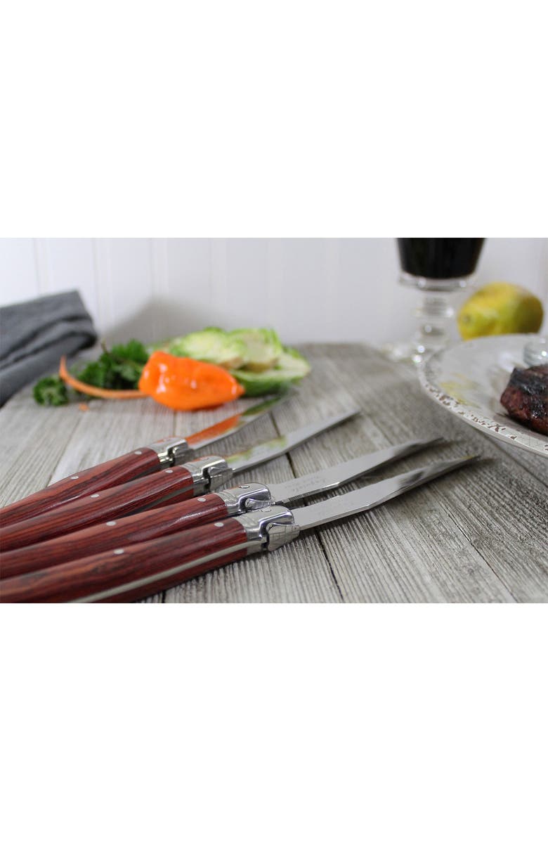 FRENCH HOME Laguiole Pakkawood Steak Knives - Set of 4, Alternate, color, Wood Grain