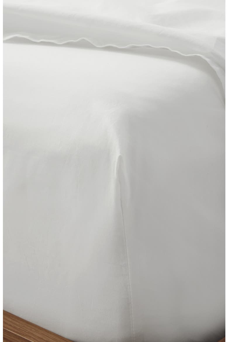 Organic Cool-Air Percale Fitted Sheet, Alternate, color, White