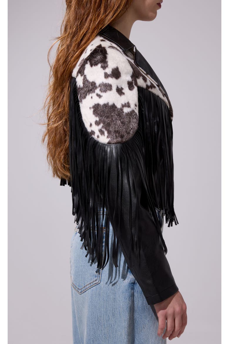 Olandria Fringe Jacket, Alternate, color, BLACKMULTI