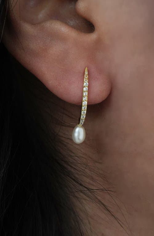 Argento Vivo Pavé Faux Pearl Drop Earrings In Gold