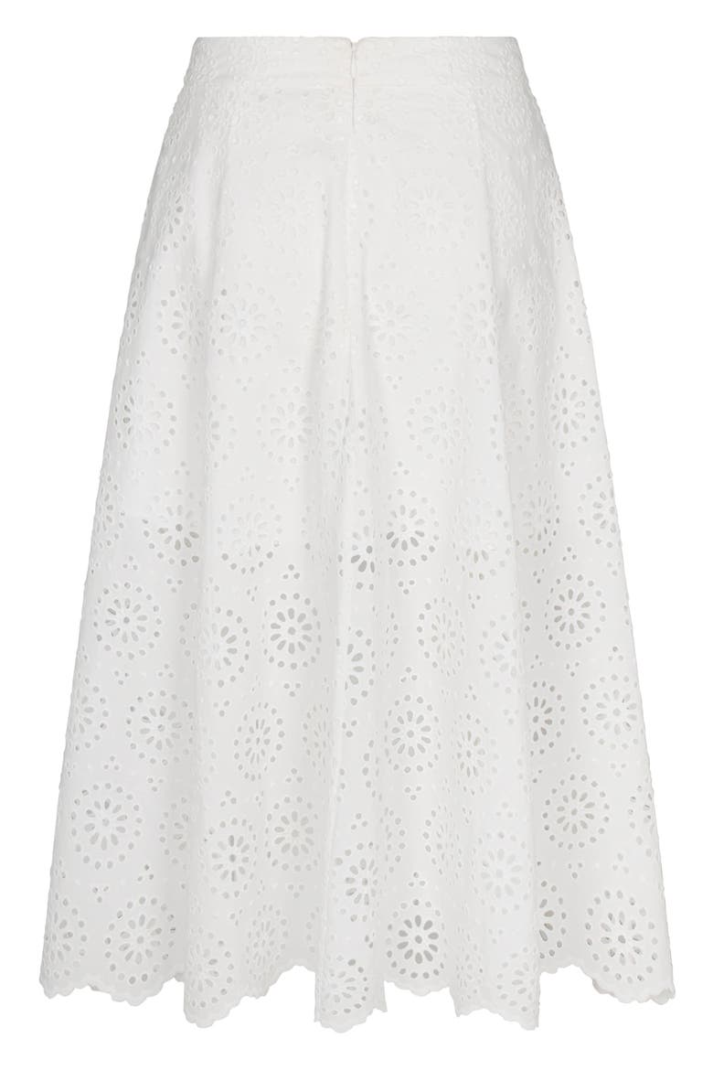 The Solstice Eyelet Midi Skirt, Alternate, color, WHITE