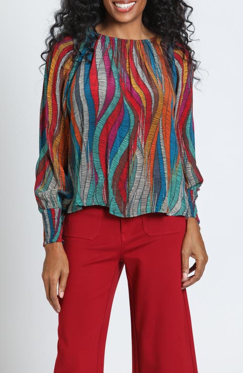 Smocked Cuff Pullover Top