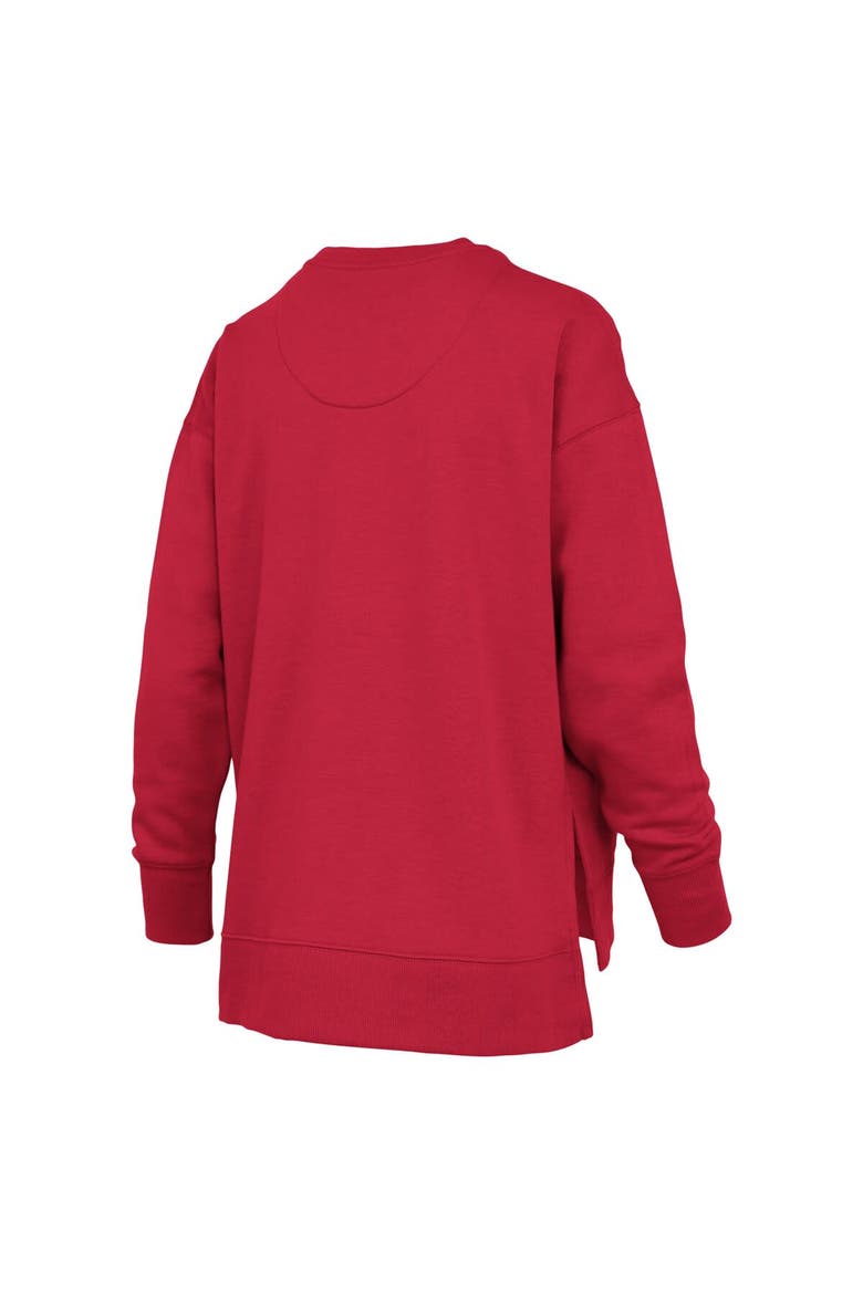 Women's Pressbox Scarlet Nebraska Huskers Bonanza Chenille Harper Script Sweatshirt, Alternate, color, Scarlet