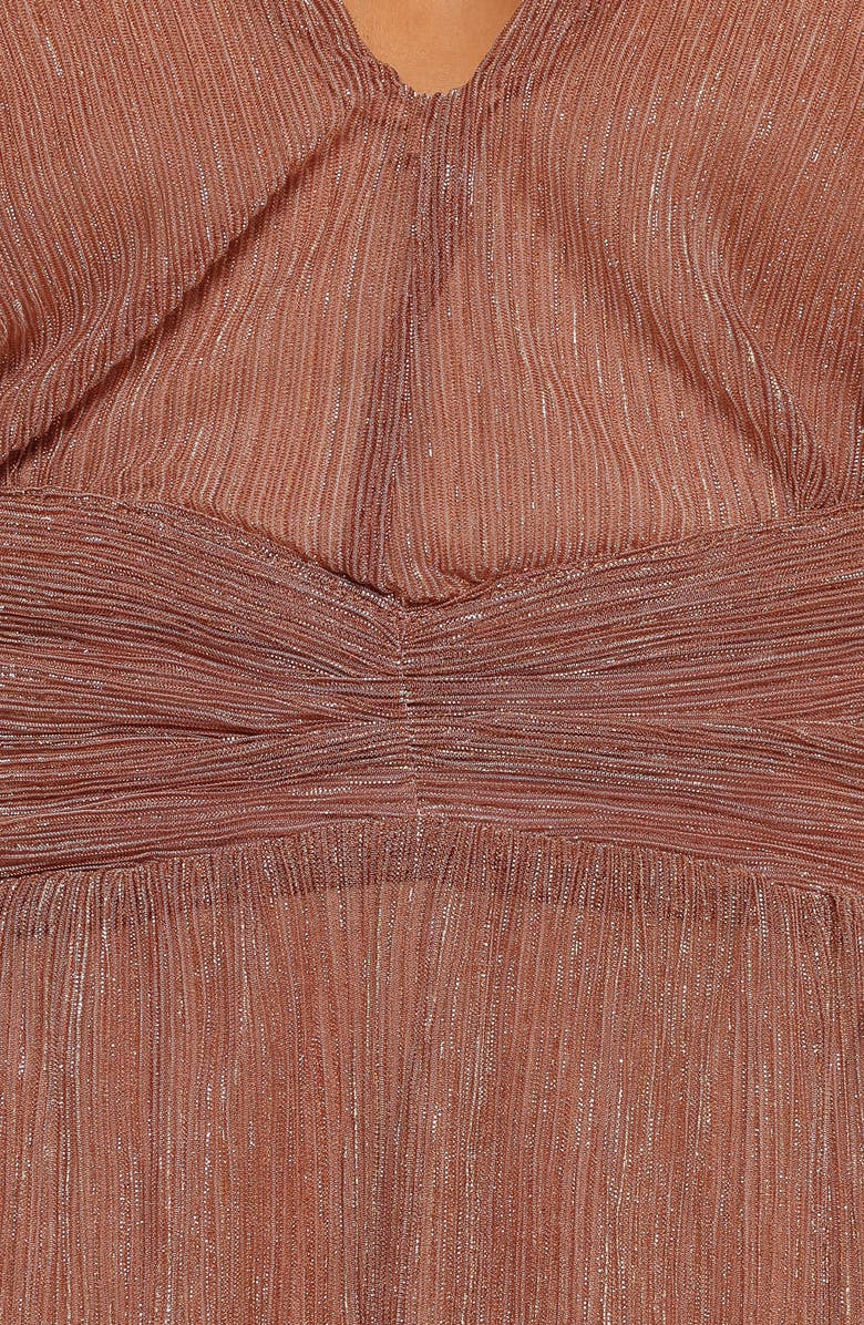 Petal & Pup Cressida Metallic Puff Sleeve Maxi Dress, Alternate, color,