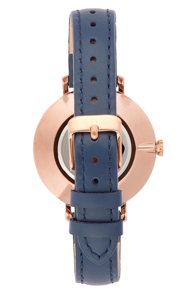 Jacqueline Two Hand Quartz Leather Strap Watch, 36mm, Alternate, color, ROSE GOLD
