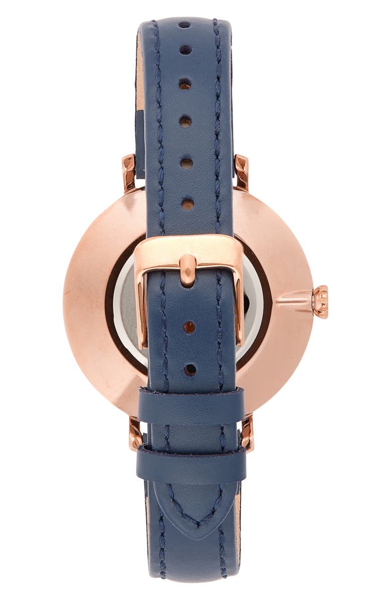 Fossil Jacqueline Two Hand Quartz Leather Strap Watch, 36mm, Alternate, color, Rose Gold