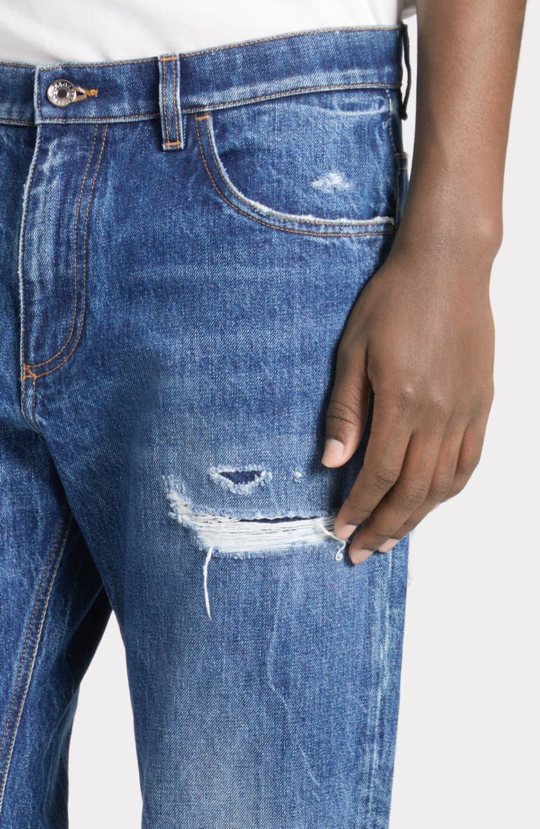Dolce&Gabbana Logo Embroidered Distressed Loose Fit Jeans, Alternate, color, 