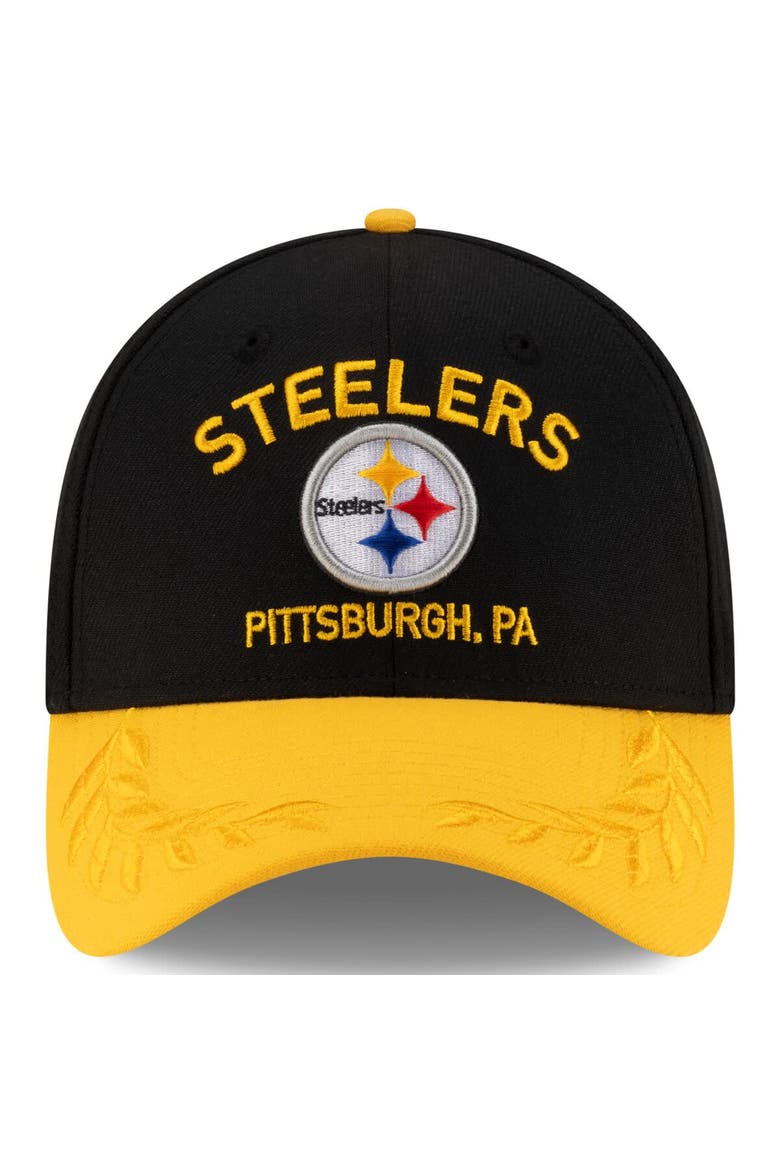 Men's New Era  Black/Gold Pittsburgh Steelers 2025 NFL Draft 39THIRTY Flex Hat, Alternate, color, Black
