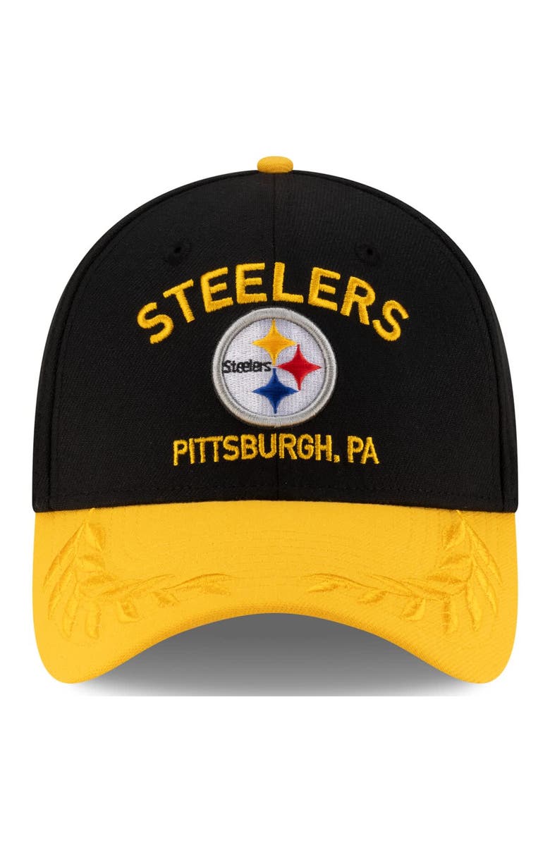 New Era Men's New Era  Black/Gold Pittsburgh Steelers 2025 NFL Draft 39THIRTY Flex Hat, Alternate, color, Black