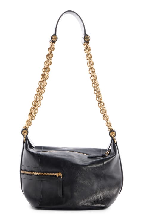 Camera Multichain Leather Hobo Bag