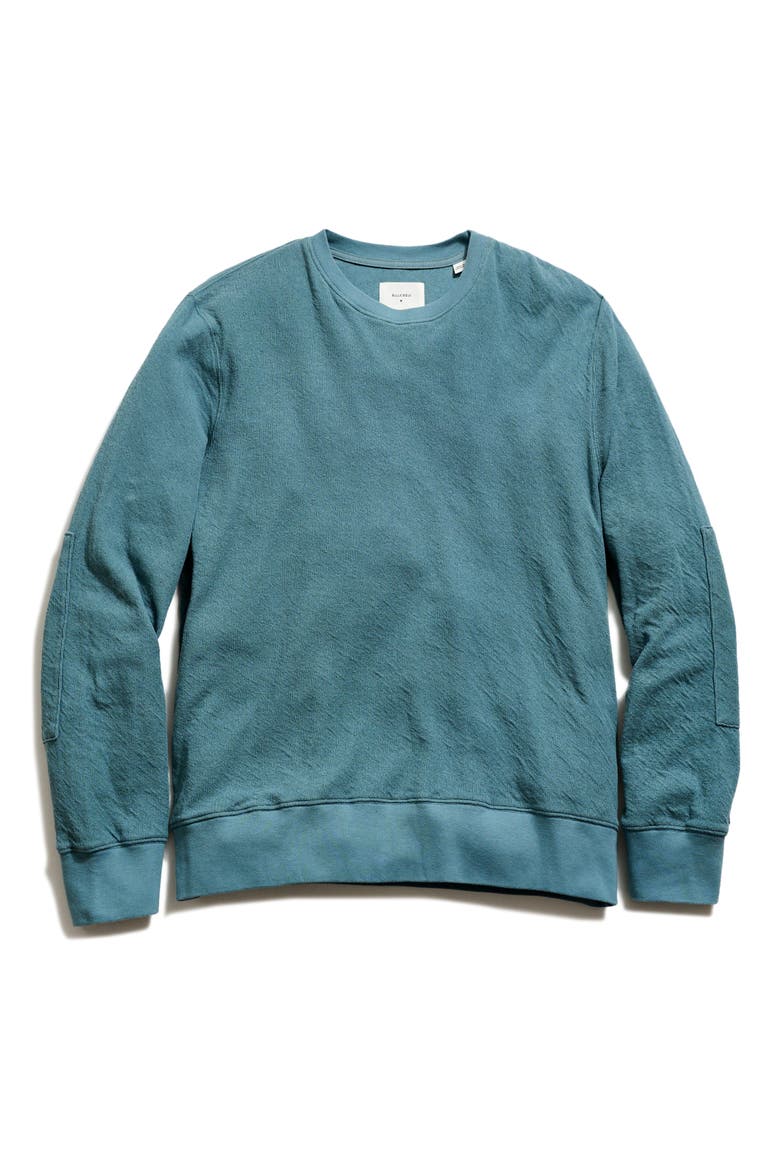 Rib Crinkle Cotton Sweatshirt, Alternate, color, BLUE