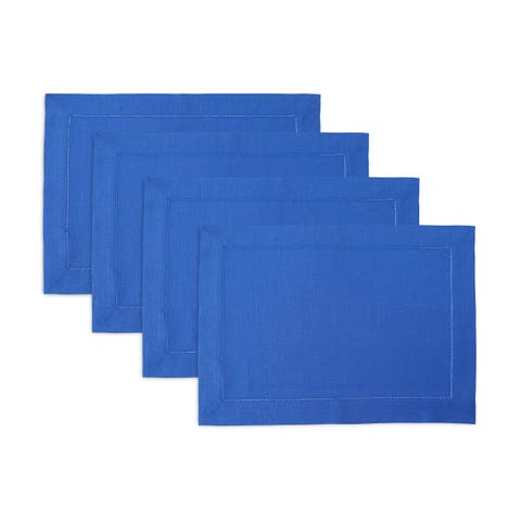 Linen Placemats - Classic Hemstitch, 14" x 19" Inch
