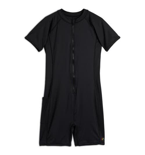 Tomboyx 6-inch Short Sleeve Swim Unisuit In Black