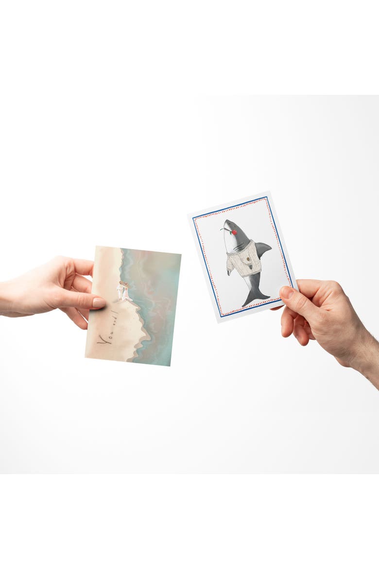 Love/Valentine's Assorted Greeting Card Pack (3ct) "Beach Walk, Sharky Love, Hello Sunshine", Alternate, color, Multi-Pack