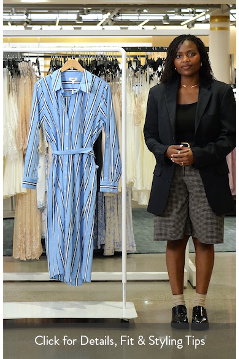 Jubilee Stripe Belted Long Sleeve Cotton Shirtdress video