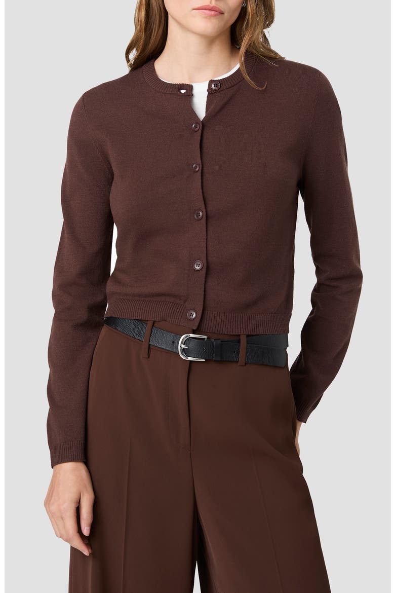 Crop Cardigan, Main, color, COCOA BROWN