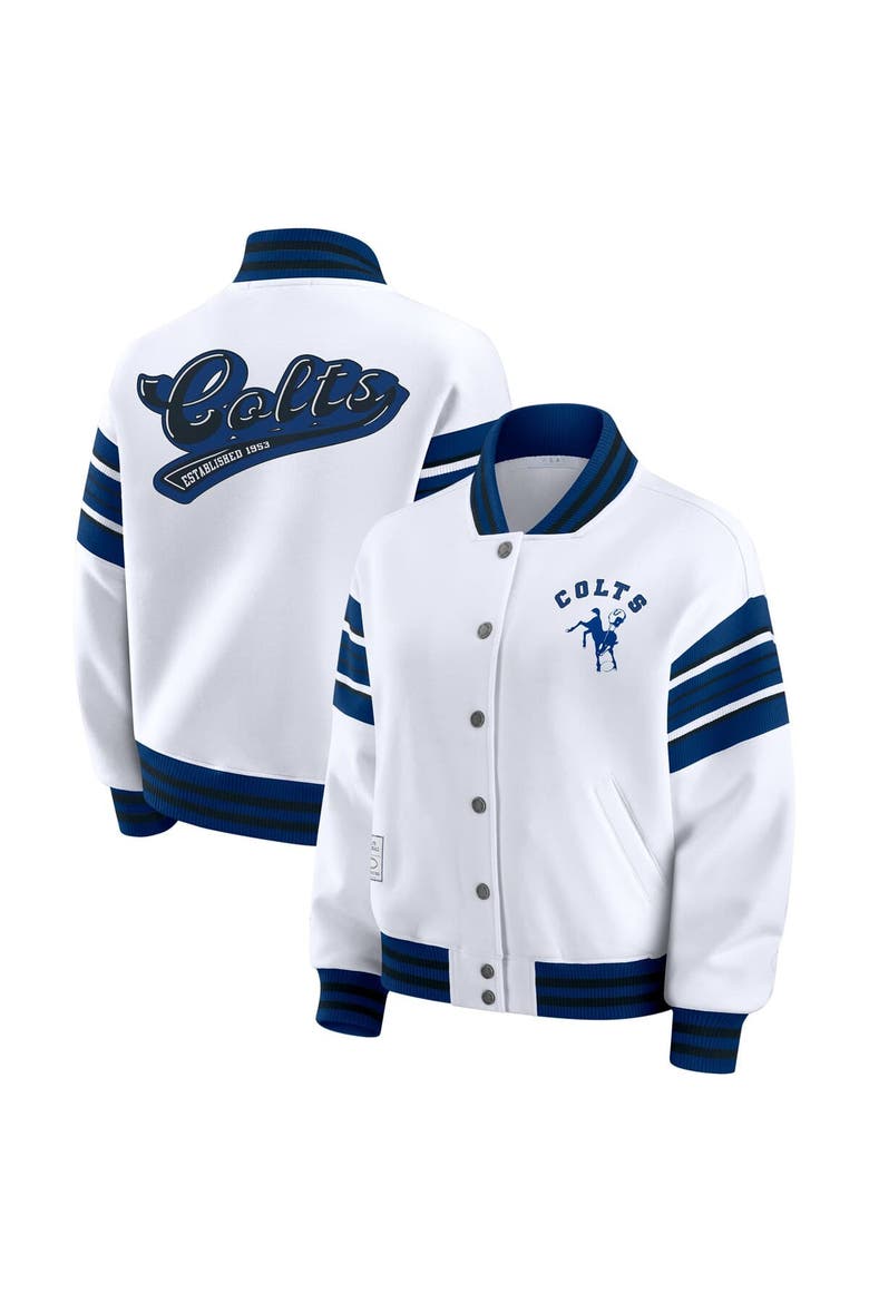 Women's WEAR by Erin Andrews White Indianapolis Colts Plus Size Full-Snap Fleece Sweatshirt Jacket, Main, color, White