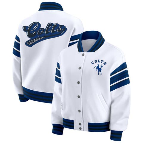 Women
s WEAR by Erin Andrews White Indianapolis Colts Plus Size Full-Snap Fleece Sweatshirt Jacket