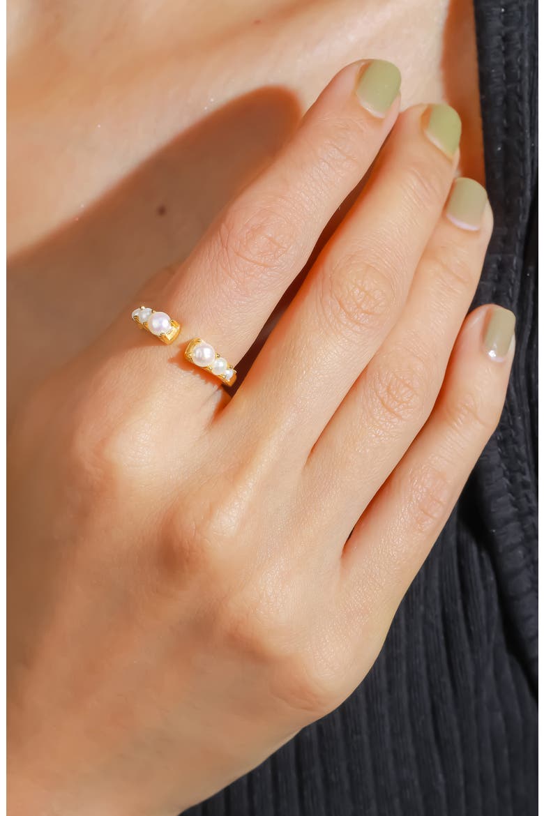 Cultured Pearl Split Shank Ring, Alternate, color, WHITE