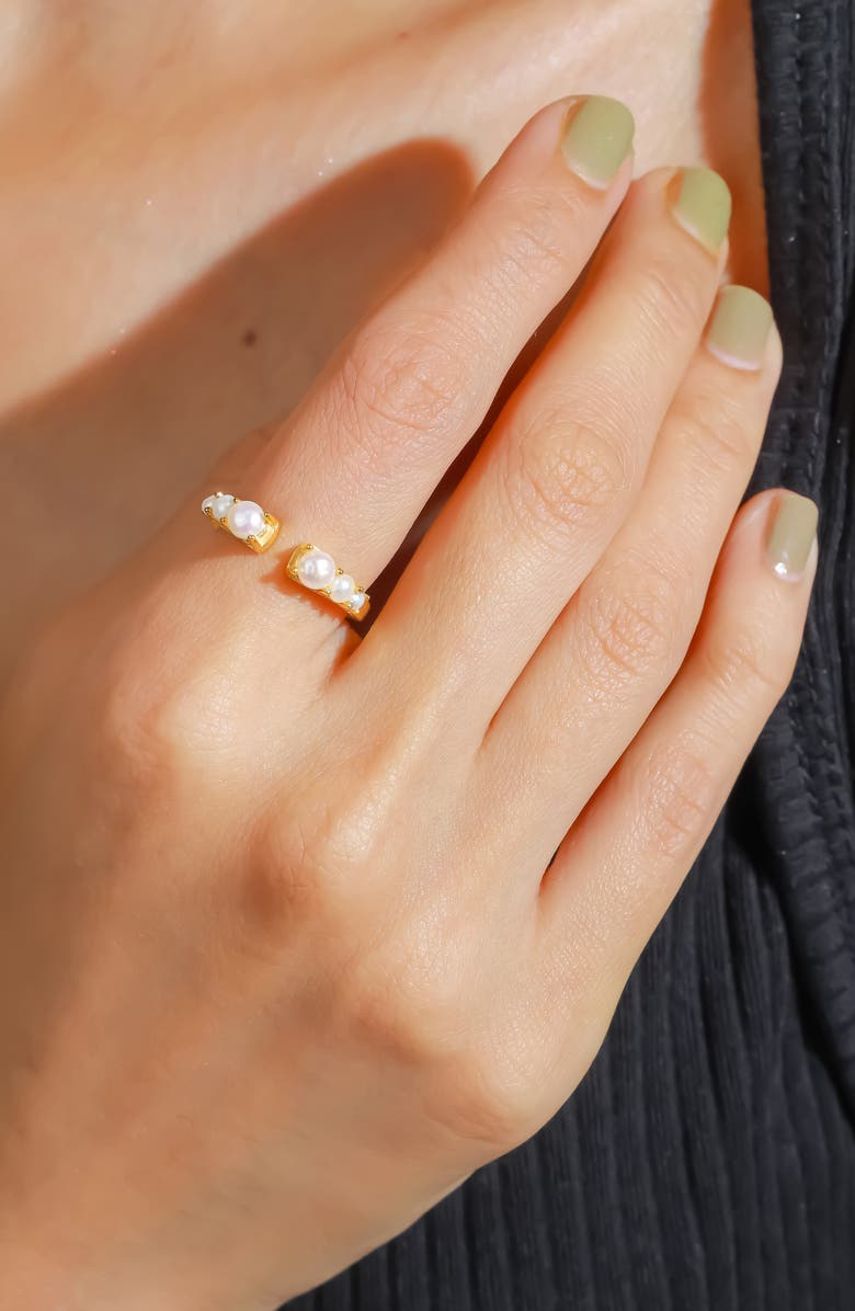 YS GEMS Cultured Pearl Split Shank Ring, Alternate, color, White