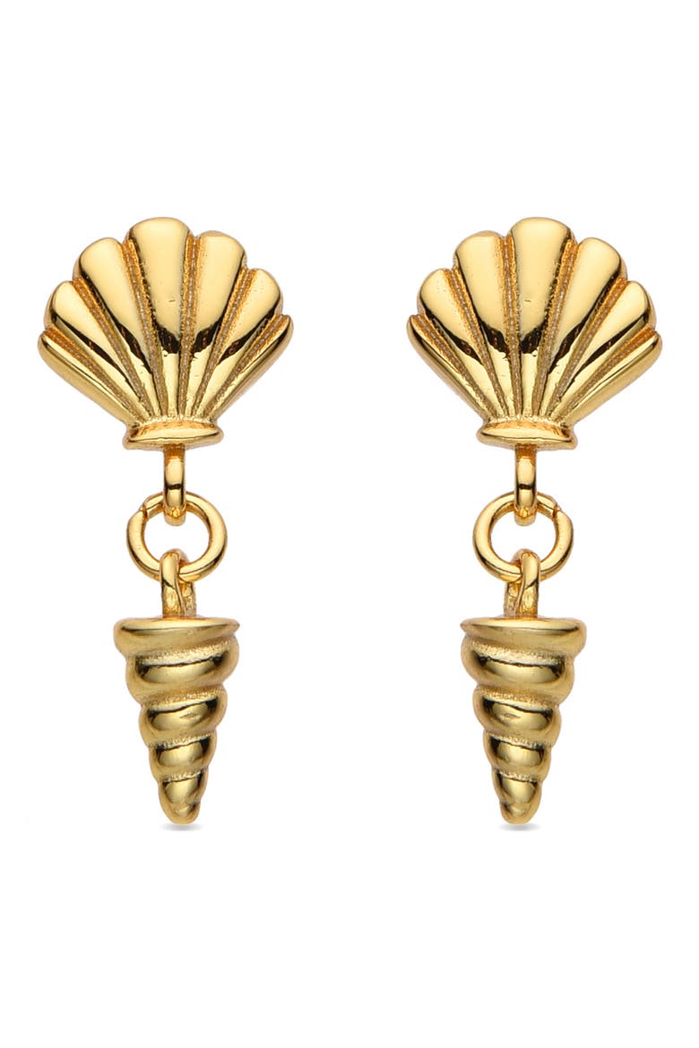 Livia Shell Drop Earrings, Alternate, color, GOLD