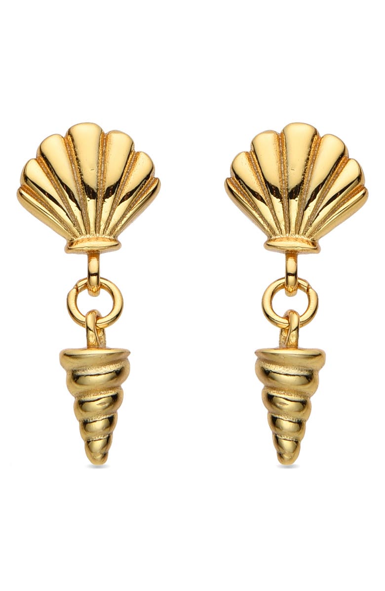 EYE CANDY LOS ANGELES Livia Shell Drop Earrings, Alternate, color, Gold