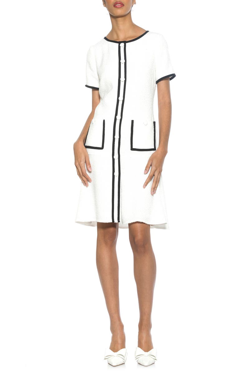 Alexia Admor Brecken Short Sleeve Tweed Dress, Main, color, 