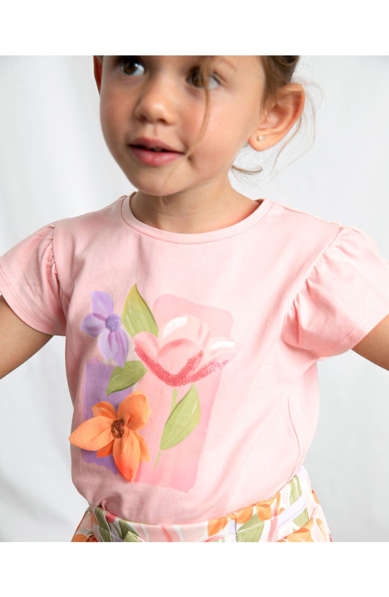 Mayoral T-Shirt With Ruffled Sleeves, Alternate, color, Pink