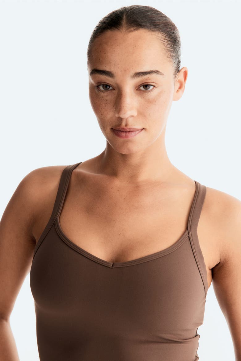 Integral-bra Sports Top With Softmove, Alternate, color, Mocha