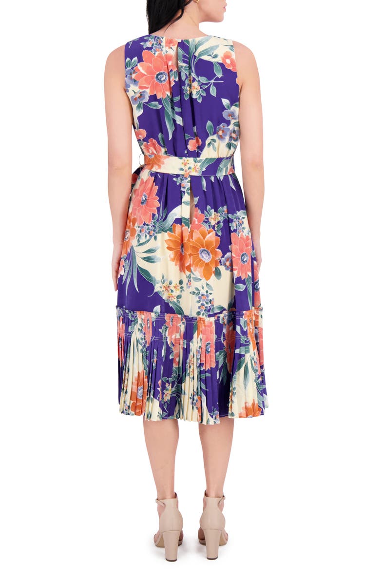 Kensie Sleeveless Print Midi Dress, Alternate, color, Ivory Multi