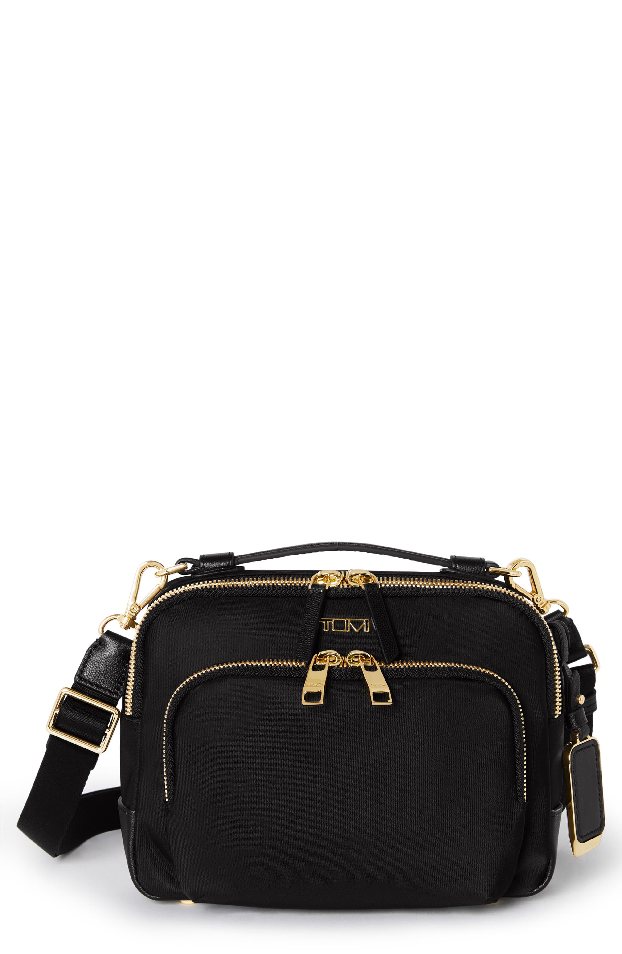 TUMI Teghan Crossbody, Main, color, Black/ Gold
