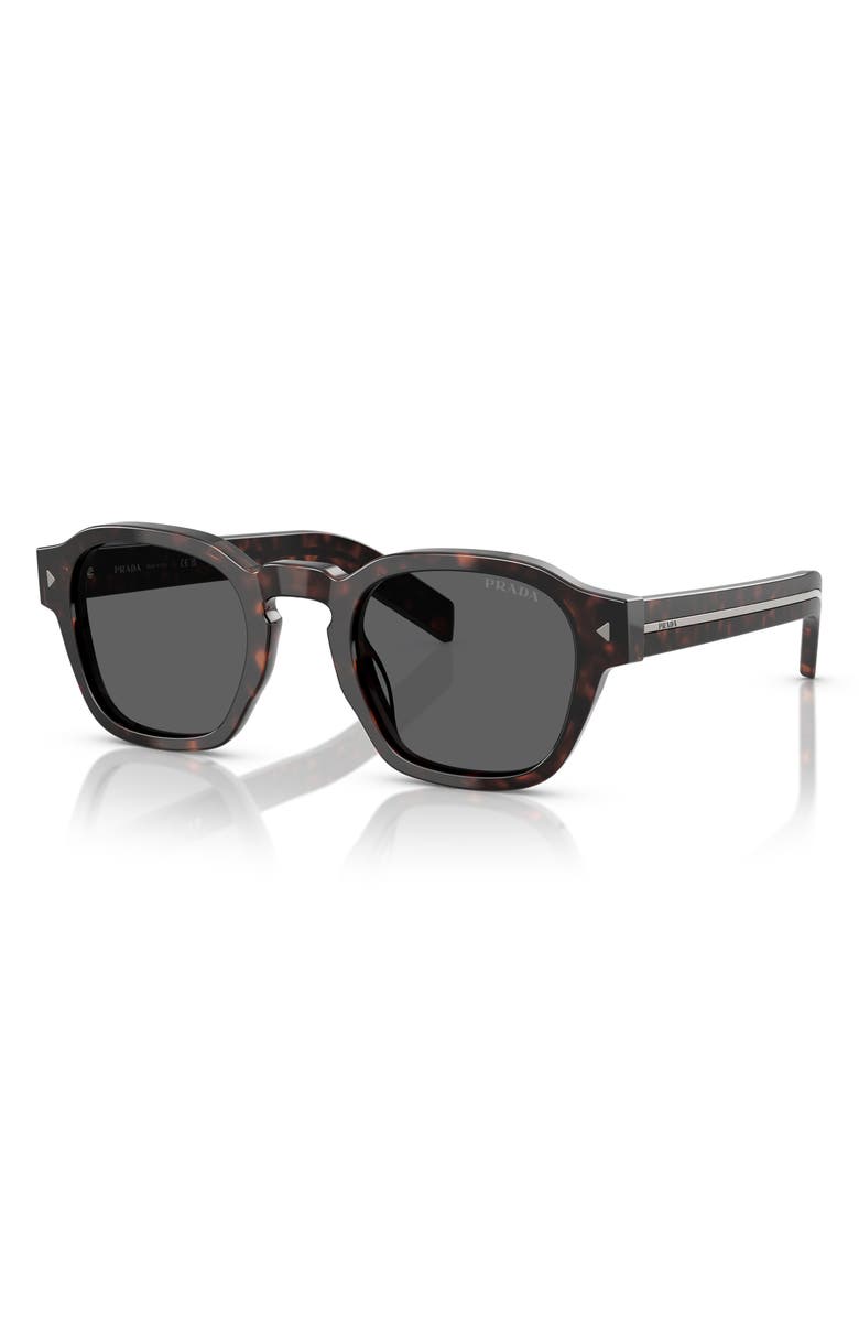 Prada 49mm Round Phantos Sunglasses, Alternate, color, Dark Grey