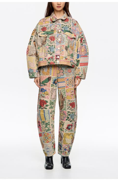 Patchwork Flowers Denim Jacket