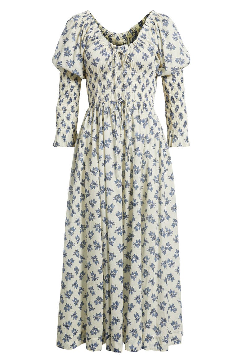 Kaira Floral Convertible Organic Cotton Poplin Dress, Alternate, color, CREAM POMEGRANTE BLOOM