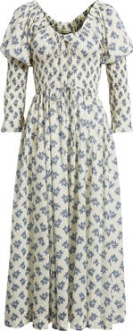 DÔEN Kaira Floral Convertible Organic Cotton Poplin Dress
