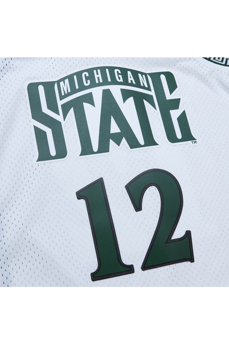 Men's Mitchell & Ness Mateen Cleaves White Michigan State Spartans 125th Basketball Anniversary 1999 Throwback Fashion Jersey, Alternate, color, White