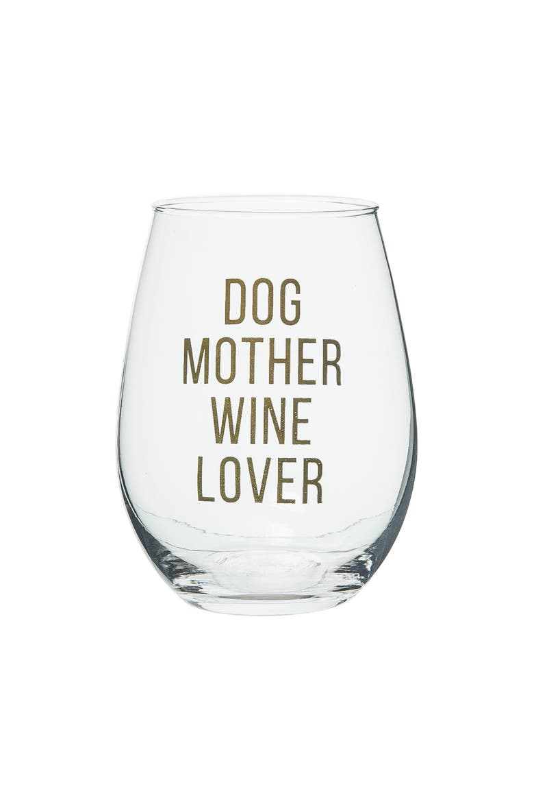 Dog Mother Wine Lover Wine Glass Clear 18 oz, Main, color, Clear