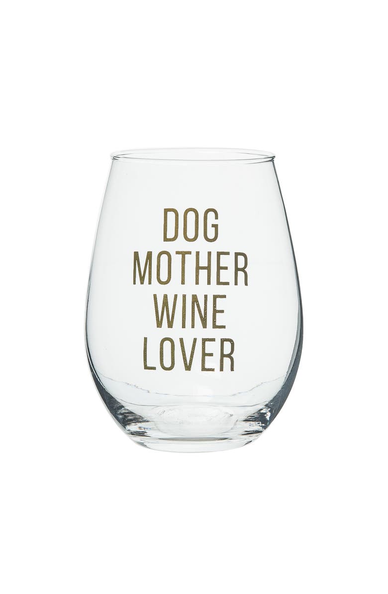 Totalee Gift Dog Mother Wine Lover Wine Glass Clear 18 oz, Main, color, Clear