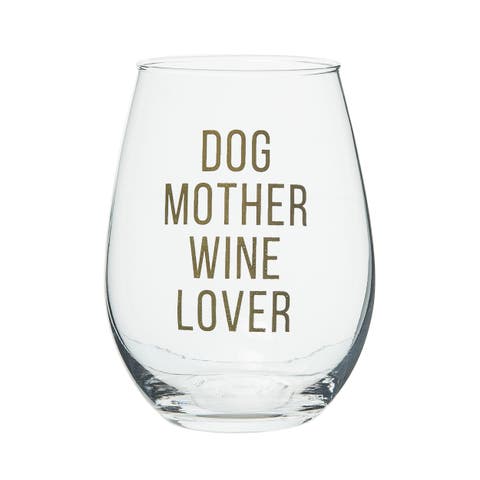 Dog Mother Wine Lover Wine Glass Clear 18 oz