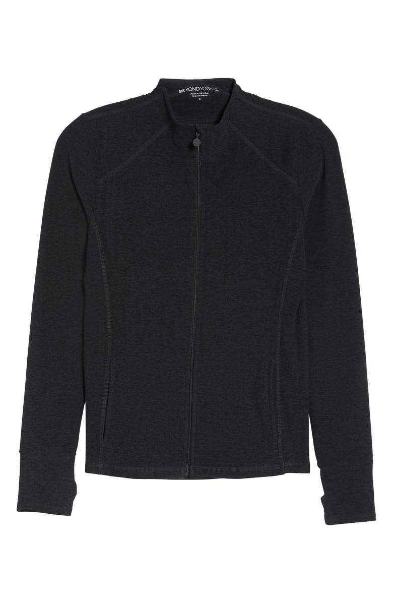 Beyond Yoga Mock Neck Front Zip Jacket, Alternate, color, 