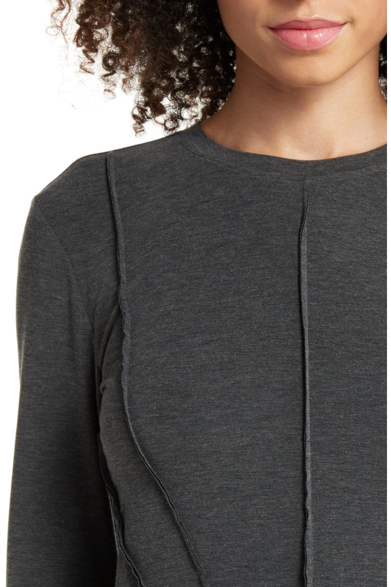 Streamline Reverse Seamed Top, Alternate, color, GREY DARK CHARCOAL