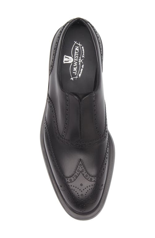 Jm Weston Walker Slip-on Wingtip Oxford In Black