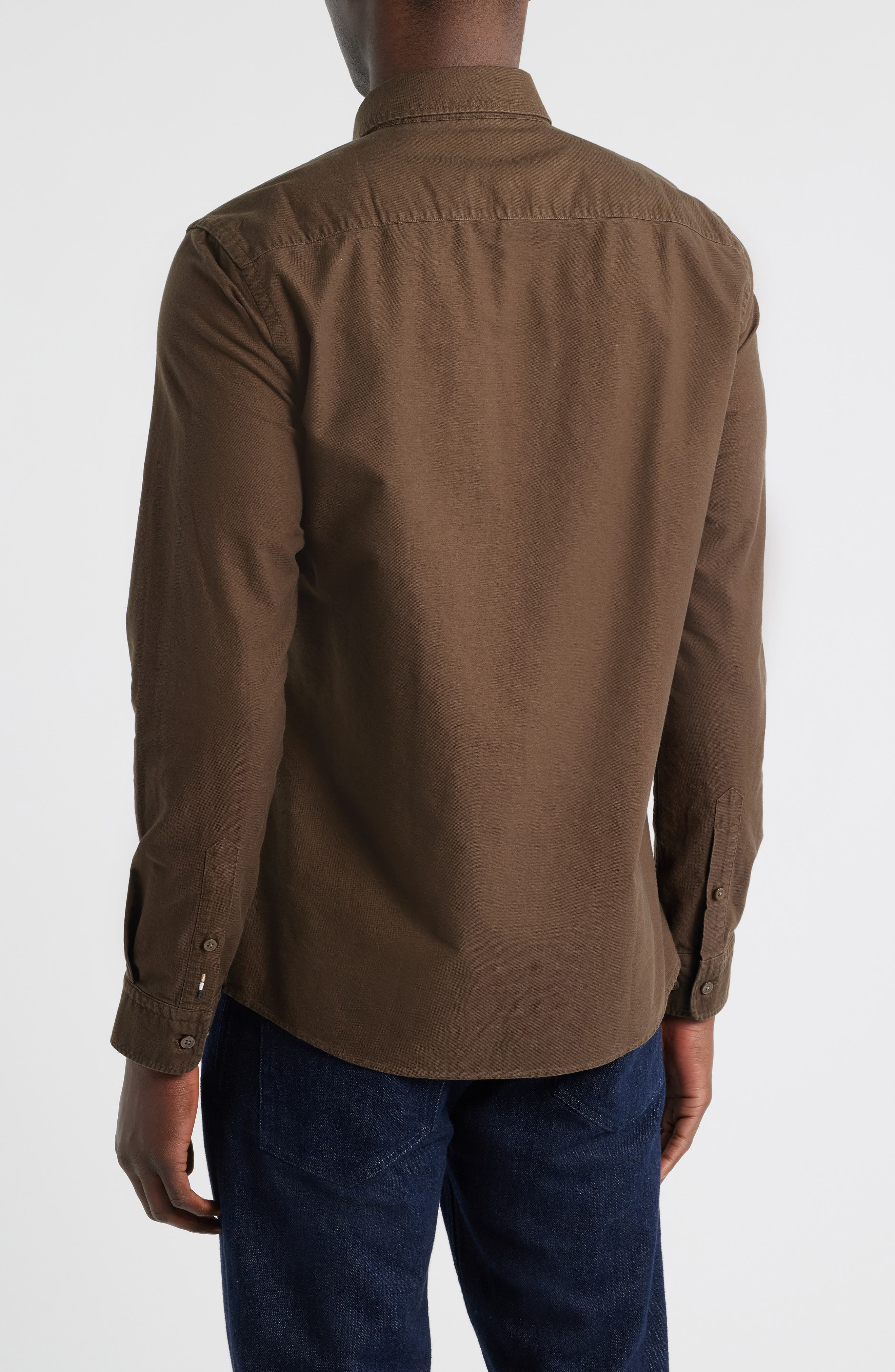 Roan Slim Fit Solid Cotton Button-Down Shirt - image 4