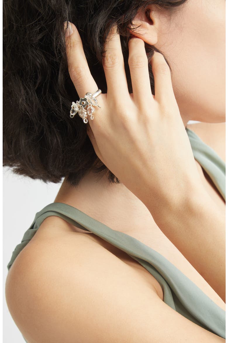 Cluster Ring, Alternate, color, CLEAR QUARTZ AND CITRINE