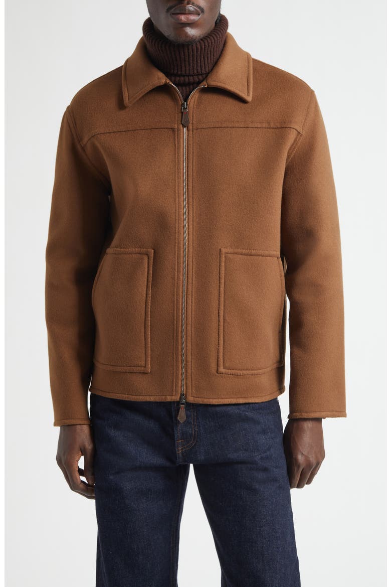 College Cashmere Bomber Jacket, Main, color, BROWN