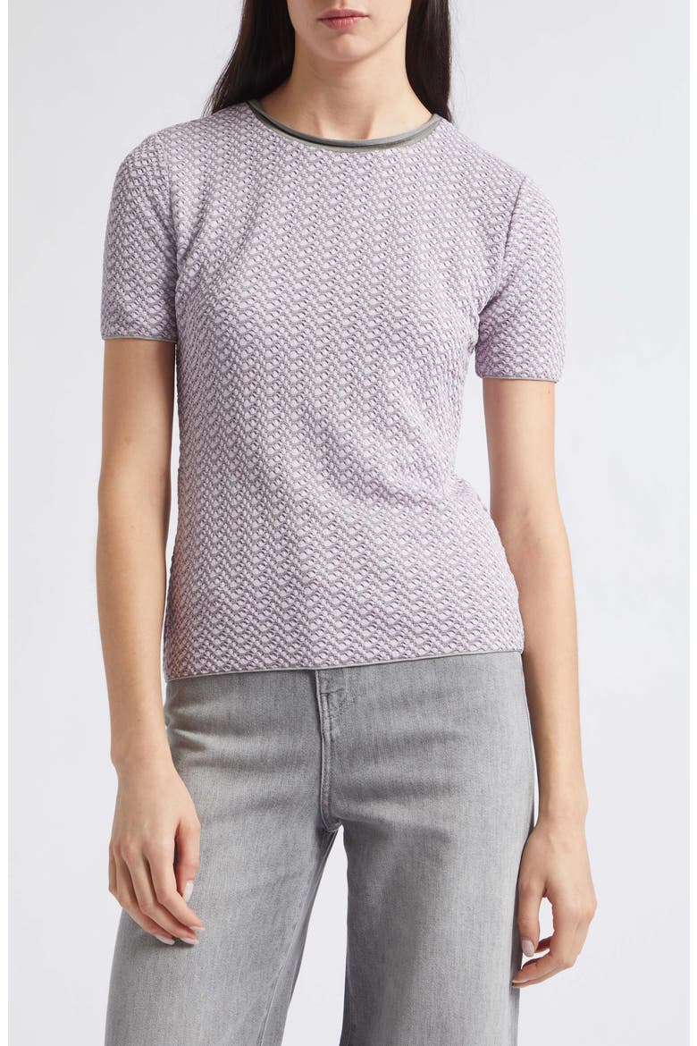 Geometric Jacquard Jersey Tee, Main, color, LILAC