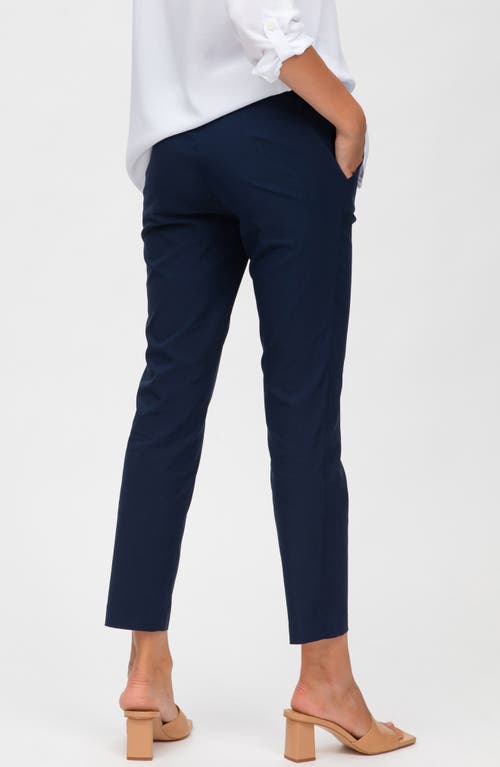 Pietro Brunelli Maternity Maternity Super Stretch Straight Slim Fit Elwood Trousers In Blue